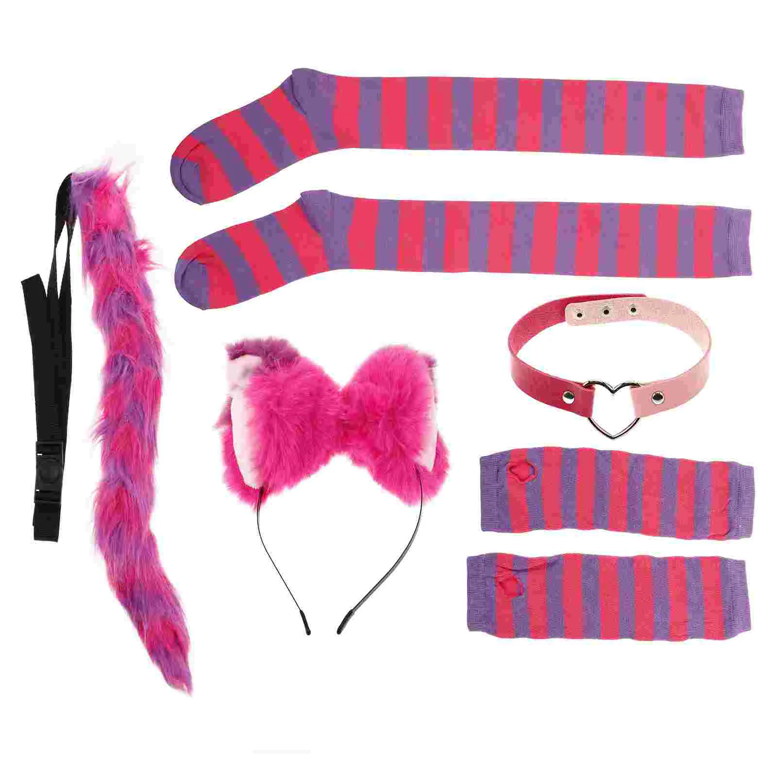 Kit de Costume de Chat pour Halloween, Robe de Barrage Animal, Ensemble d'Oreilles, Accessoires de Coiffure Cosplay