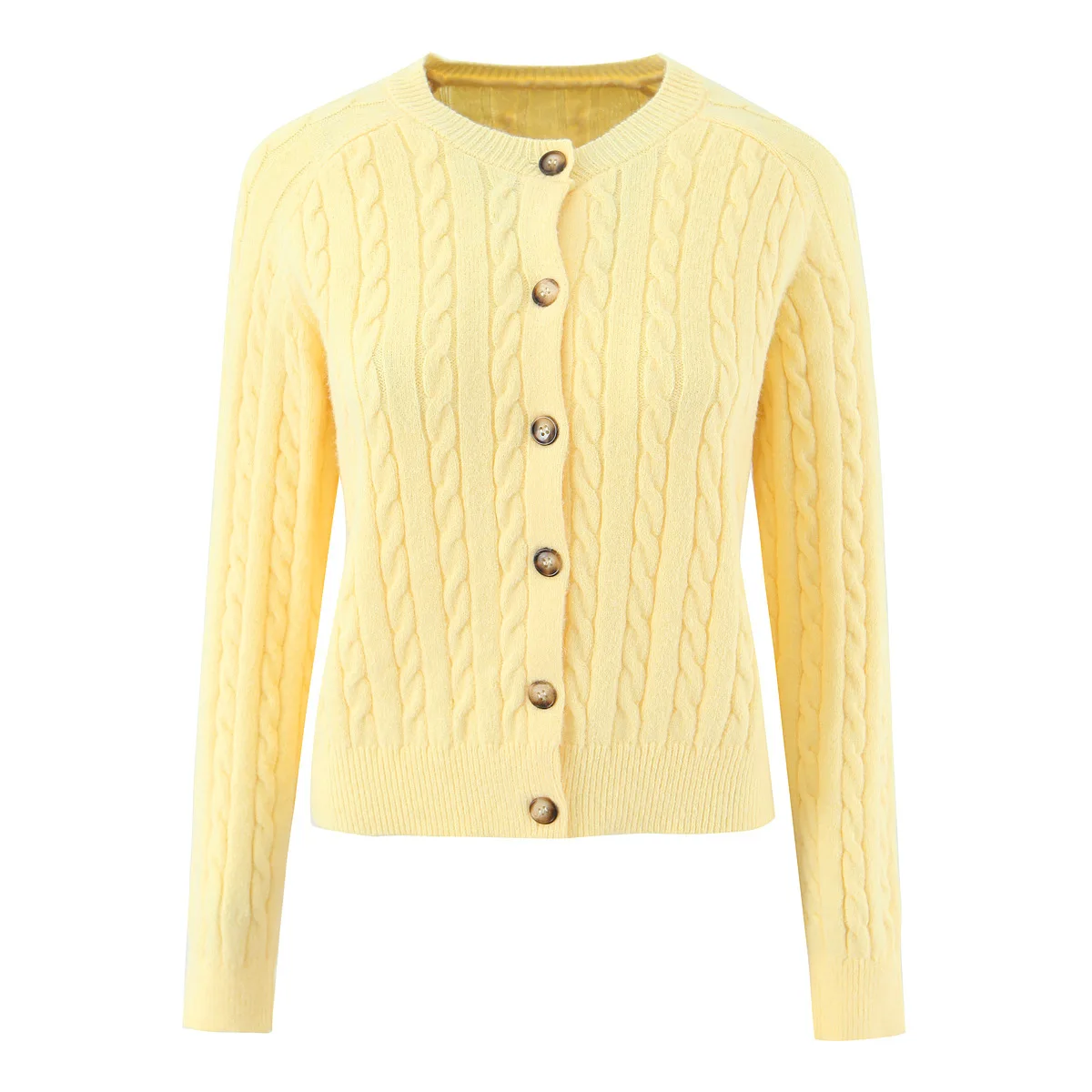

Women's Versatile Solid Color Single-Breasted Knit Sweater CYP7