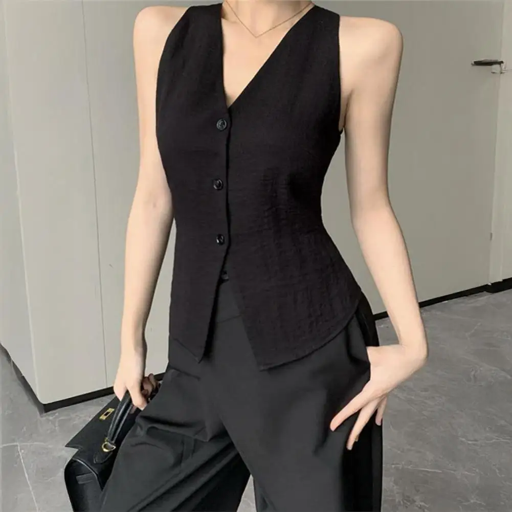 Летние базовые майки с v-образным вырезом, женский жилет из полиэстера и спандекса, модный тонкий жилет без рукавов, универсальные офисные женские укороченные топы