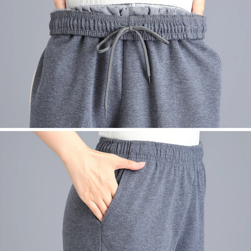 Pantalones elásticos de cintura alta para mujer, pantalón informal, holgado, cálido, primavera y otoño