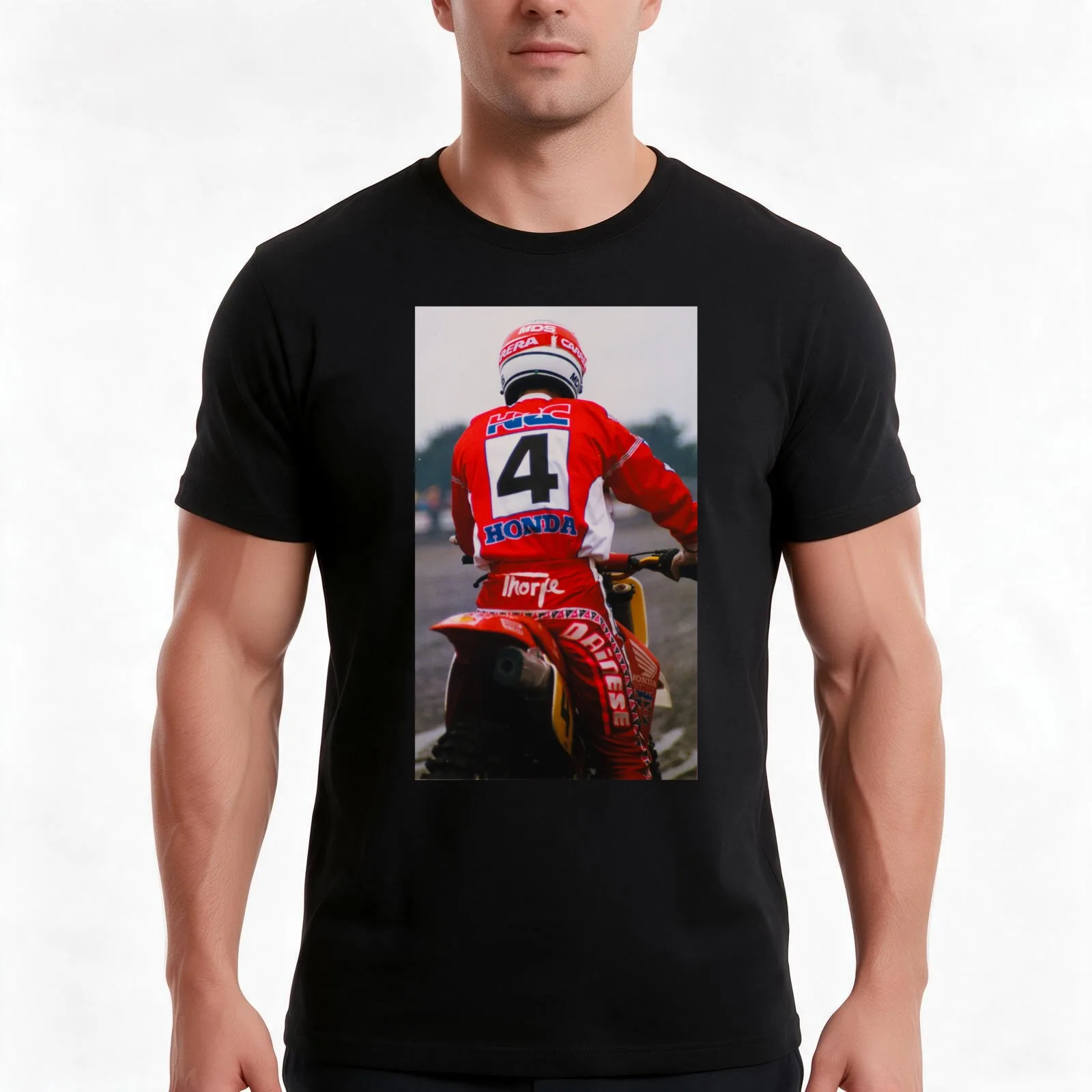 Dave Thorpe Motocross T-Shirt Summer Casual Cotton Tee Oversized Streetwear Tops Vintage Graphic Print Unisex Men Women