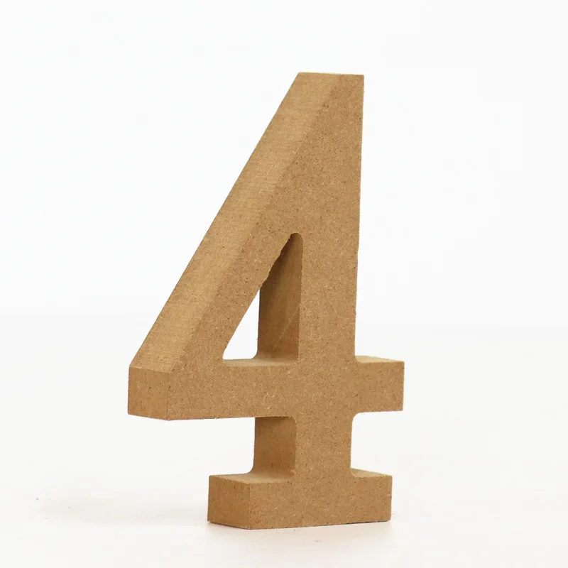 1pc Wood Color Numbers 0-9 DIY Wooden Arabic Numerals Standing Art Crafts for Party Wedding Home Decor
