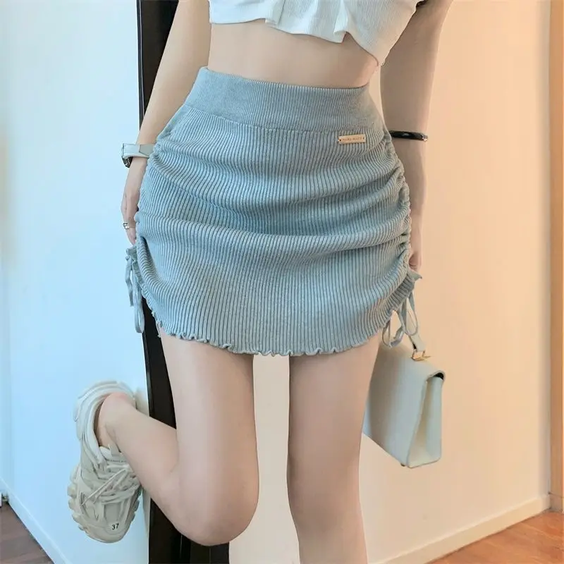 

Юбки женские элегантные ретро модные гофрированные корейский стиль клубные женские повседневные однотонные универсальные темпераментные простые Faldas