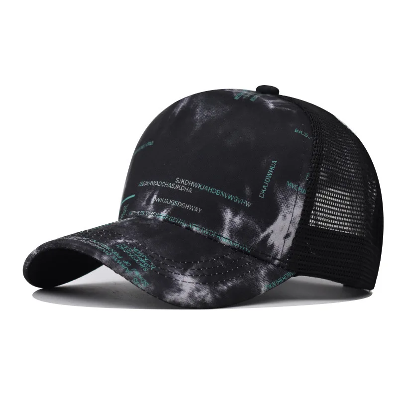 

New Outdoor Trendy Gradient Color Printed Embroidered Baseball For Men And Women Plaid Trucker Cap Snapback Fashion Hat