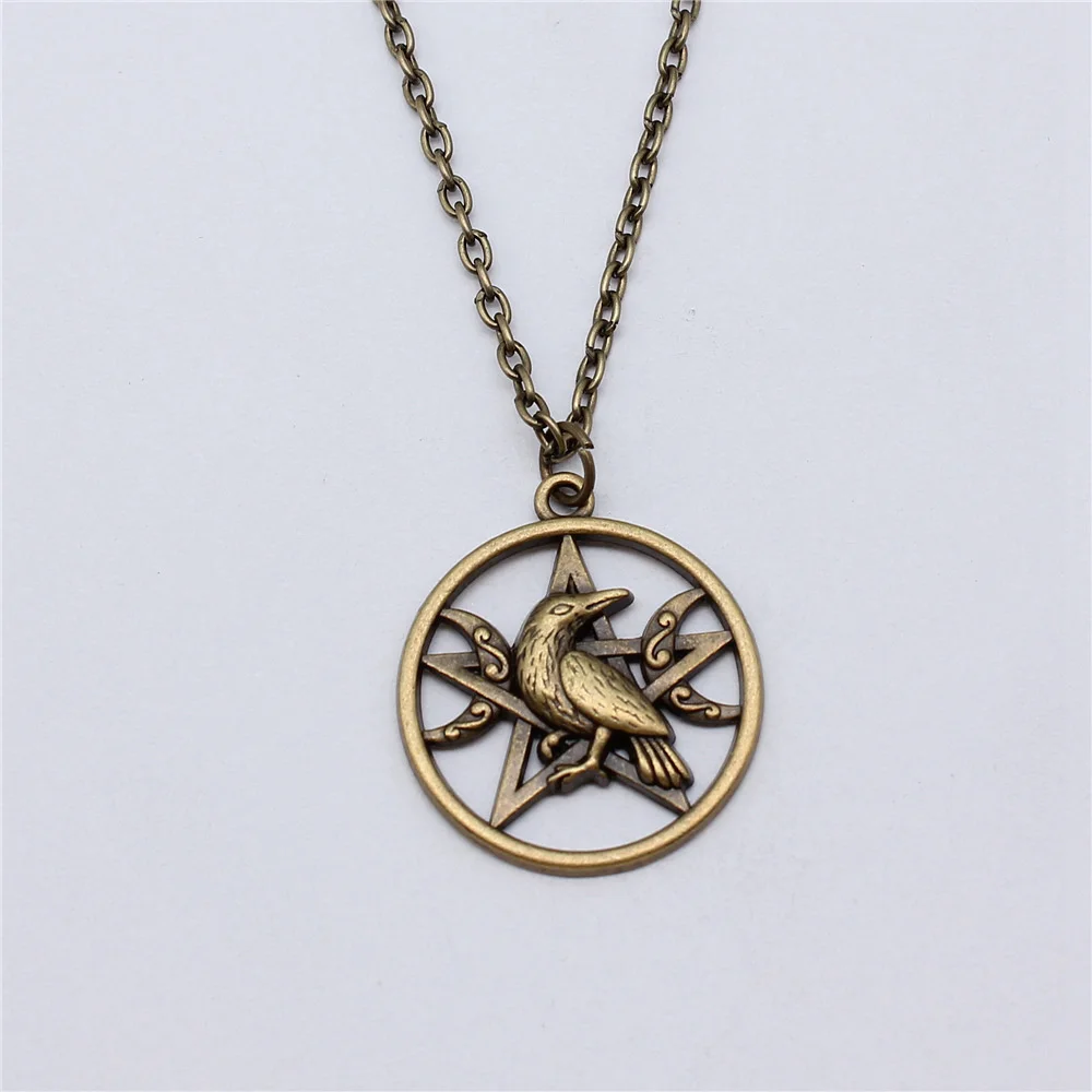 1pcs Crow Charms Necklaces For Men Accessories For Women Jewelry Tools Diy Chain Length 70cm OR 45+4cm