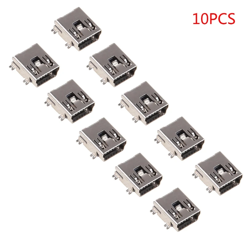 10 Pcs Mini USB Type B 5 Pin Female Socket Connector For Mobile Phone Charging Dropshipping