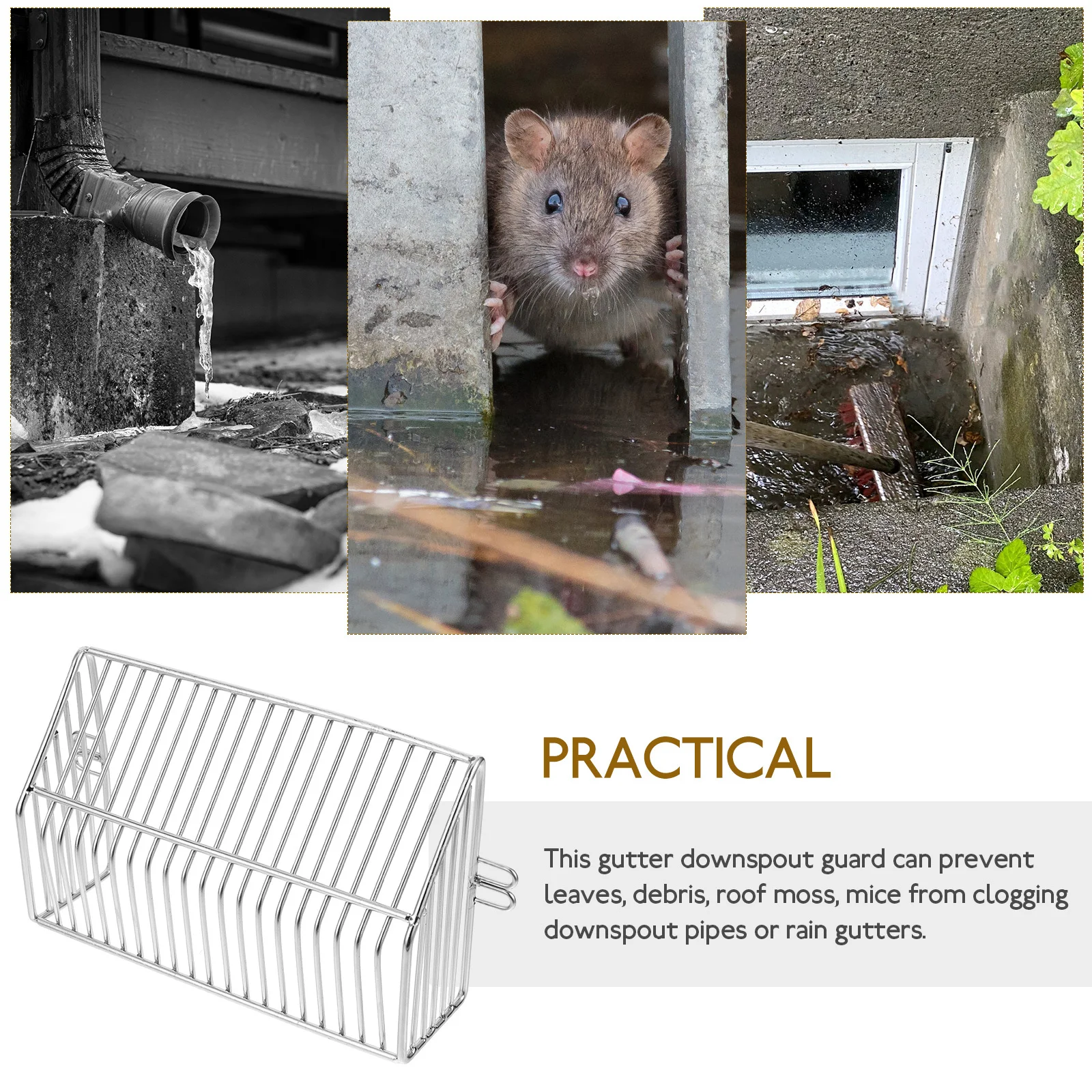 1pcs Goot Regenpijp Guard Rvs Zeef Voor Balkon Dakdrainage Anti-Block Cover Goot Filter Netto Dak afvoer
