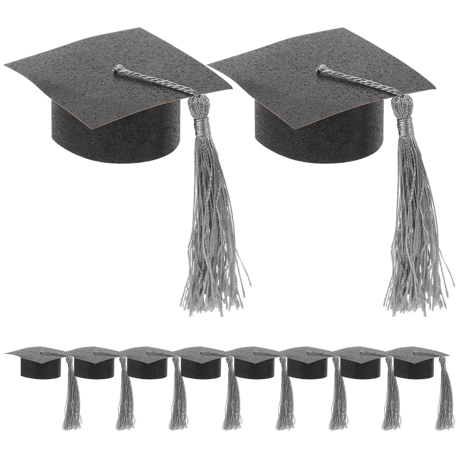 

10pcs Graduation Doctor Hat Goblet Lid Black Mini Bottle Cover Toppers Party Goblet Decorations Gifts
