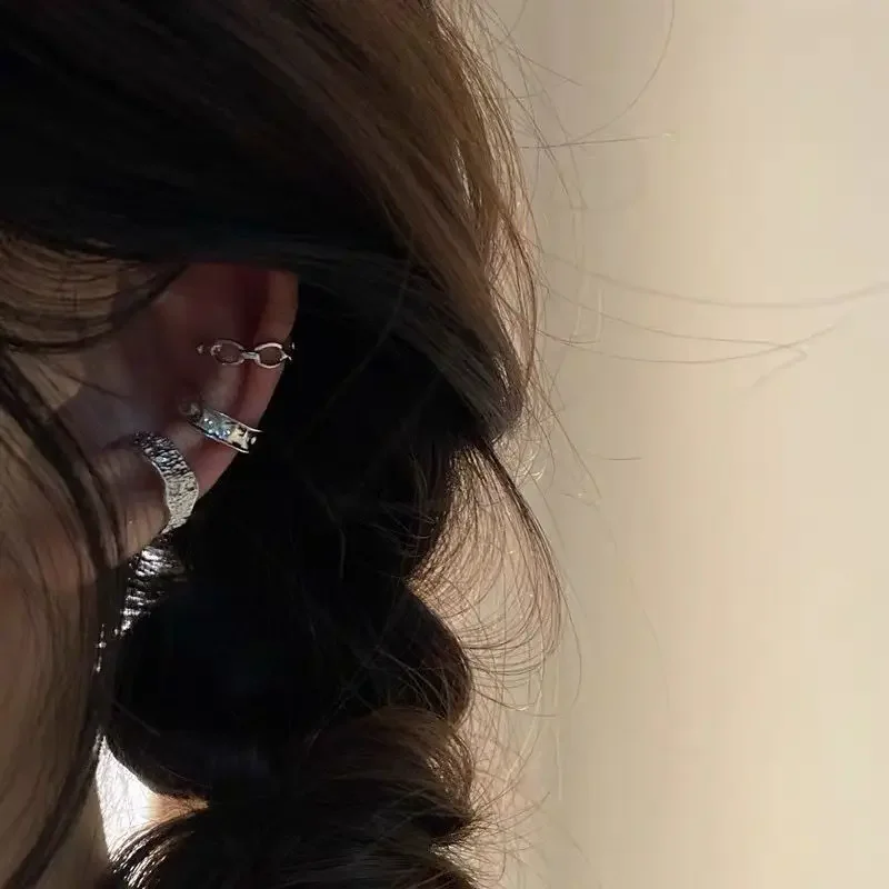 XINYI Y2K Fairy Butterfly Tassel Ear Clips Angel Ear Bone Clip Earring Elf Female Hole Cuff Hanging Earring Fashion Jewelry