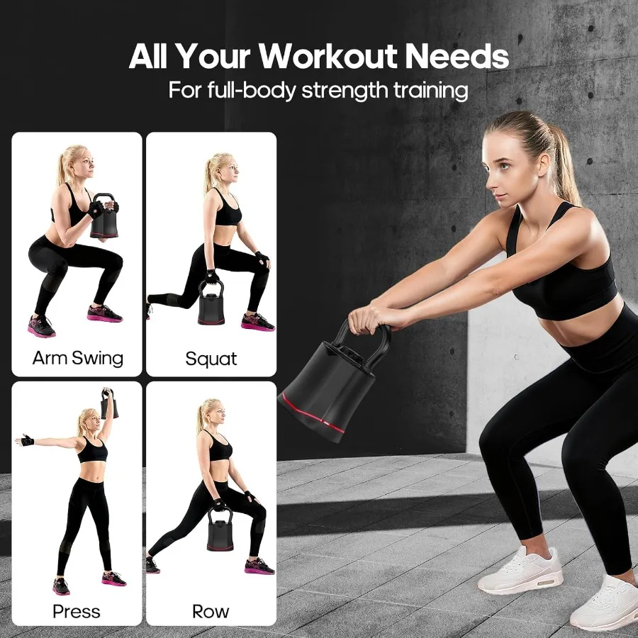 Adjustable Kettlebell Weight Set-Quickly Adjusts Weights Comfortable Grip Ergonomic Kettlebell Sets For Home Gym 4