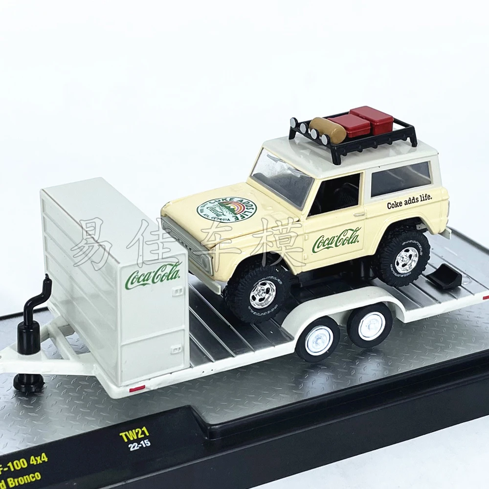 M2 Machines 1/64 1969 Ford F-100 4*4 & 1966 Ford Bronco Die-cast Alloy Car Model Collection Gift