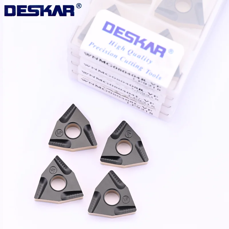 

DESKAR inserts WNMG080404L-VF WNMG080408R-VF VF WNMG LF9218 STEEL Carbide Inserts CNC Lathe Cutting Cutter WNMG Turning Tool