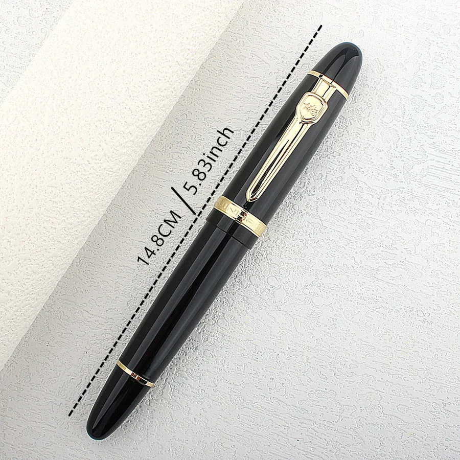 Jinhao 159 Fountain Pen Gift Set Luxury Business Metal Stainless Steel color Clip Medium Nib Office Signature School