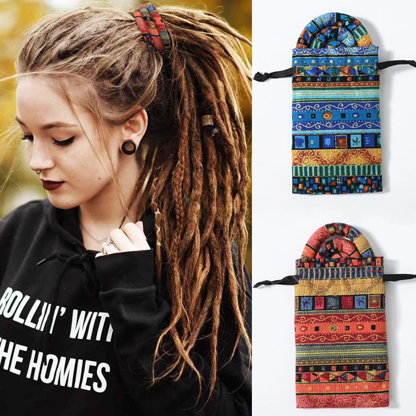 Dreadlocks Ponytail Braid Holders No Damage Elastic Hair Ties for Daily Sleep Shower Hair Tying