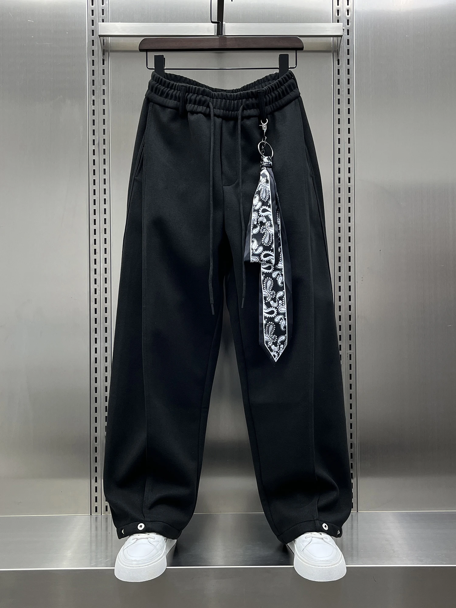 

American Design Loose Casual Pants Men's Winter New Korean Version Lazy Sle Fce Lined Sports Pants Straight Leg Elastic ...