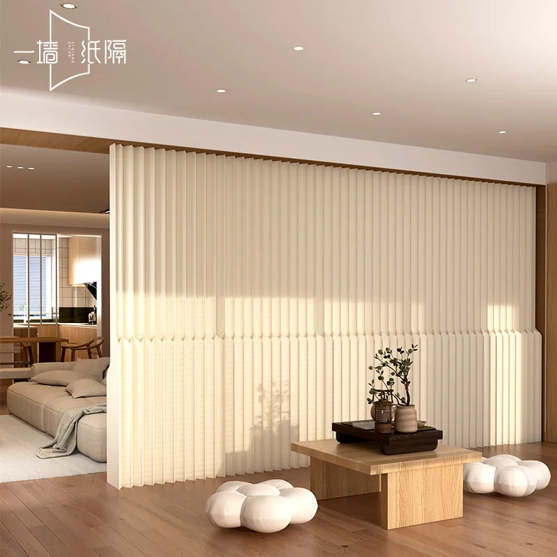 1.8M /2M Height Creative Home Decor White Organ Paper Wall Screen Room Dividers Office Partition Removable Folding Baffle Fence