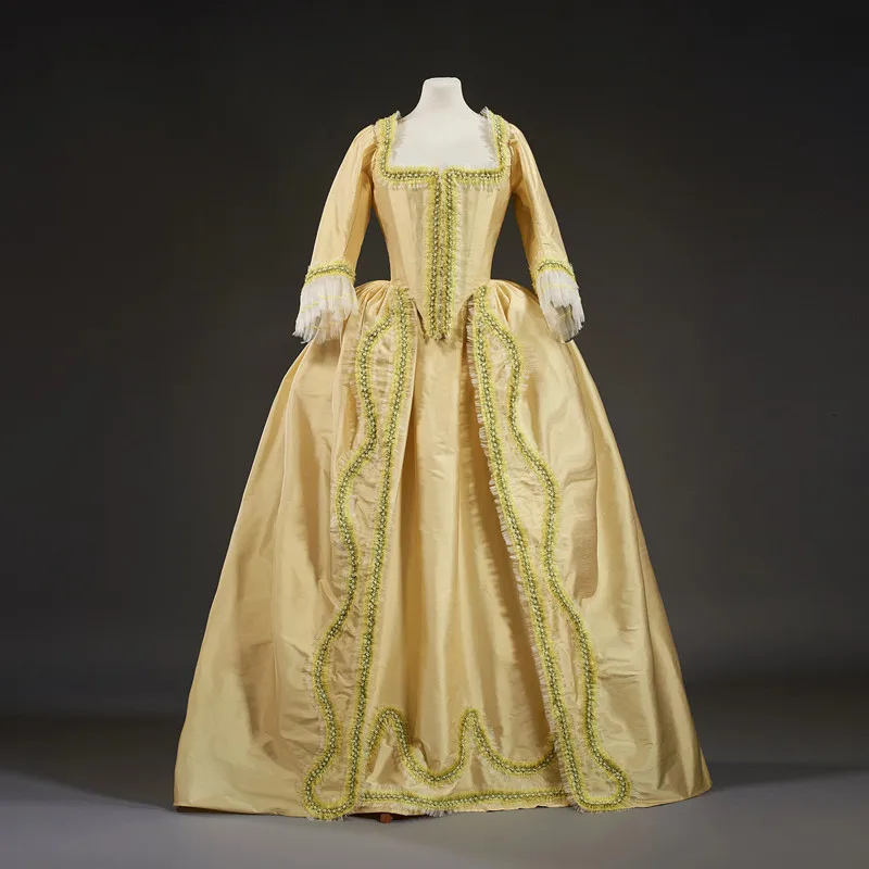 

Халат a la, платье-англиз, реконструкция 18-го века, Желтое платье Марии-Антуанетты в стиле рококо, бальное платье на заказ