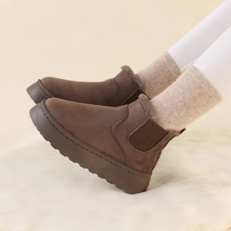 Winter Women Snow Boots Plush Warm Non Slip Waterproof Ladies Flats Sneakers Casual Slip on Female Ankle Boots Botas Mujer