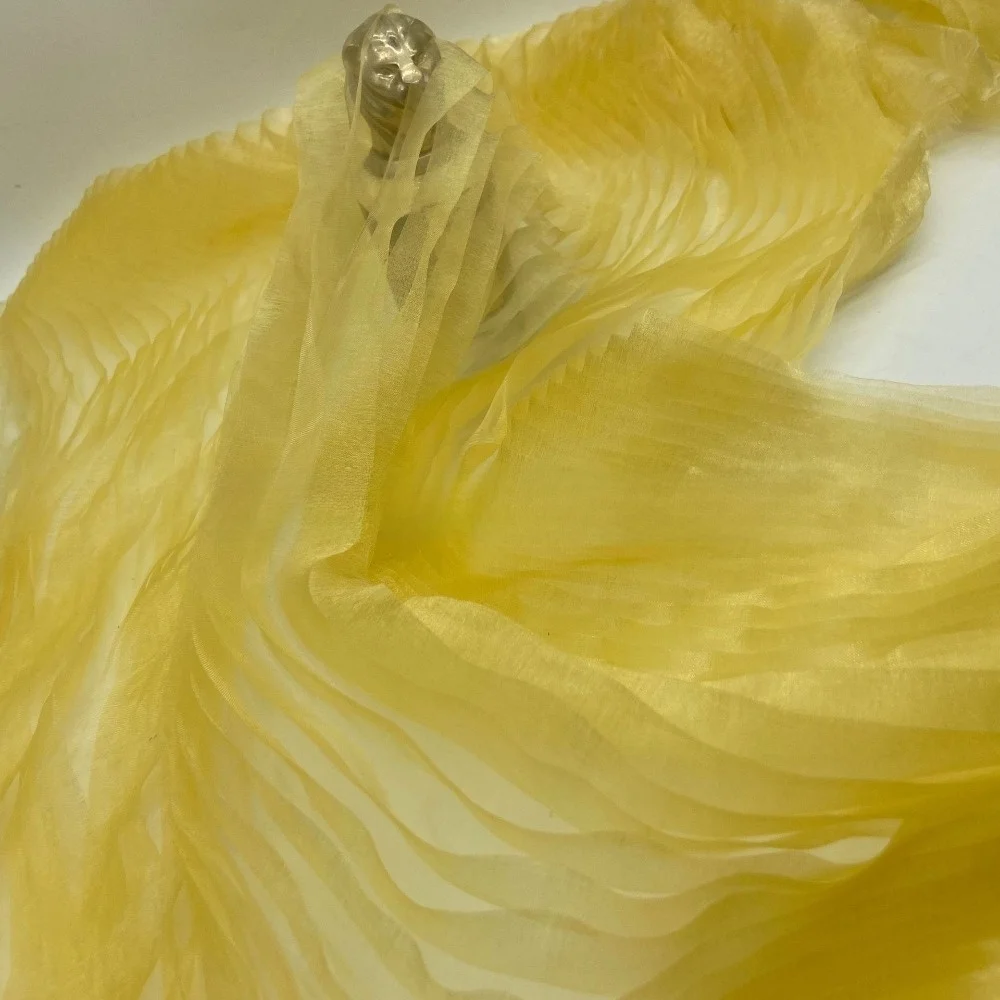 150cm X 1 Yard Organza Pleated Fabric Colorful Two-color Hardnet Texture Three-dimensional Pleated Fabric