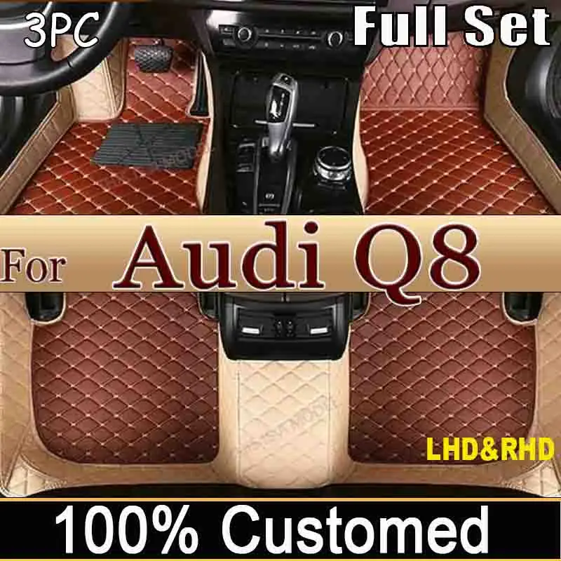 

Car Floor Mats For Audi Q8 2022 2021 2020 2019 Artificial Leather Carpets Cover Custom Styling Interior Accessories Foot Pads