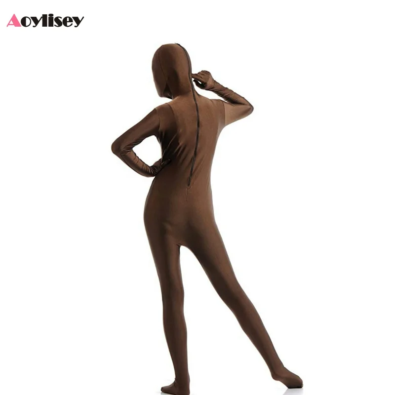 Black Zentai Full Bodysuit for Men Women Halloween Carnival Cosplay Custome Skin Tight Jumpsuit Spandex Body Suit