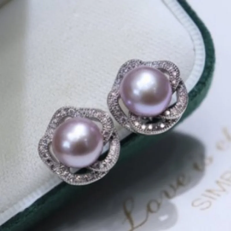 

Серьги с пресноводным жемчугом для женщин, 8-9 мм, позолоченные 18 карат, микроинкрустация, модная элегантная повседневная одежда, платье выглядит хорошо 163