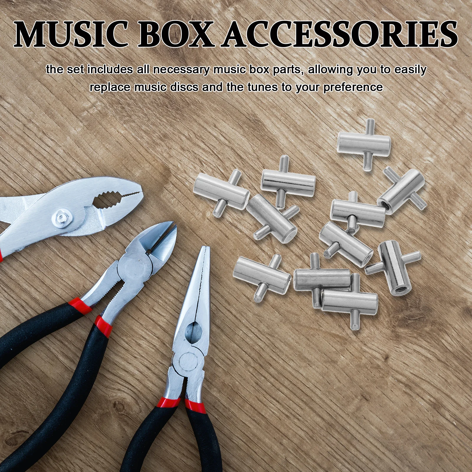 

10Pcs Music Box Winding Keys Cute Butterfly Handle Replacement for Jewelry Box Wind Up Music Boxes Winder T Bar Replacement Kids