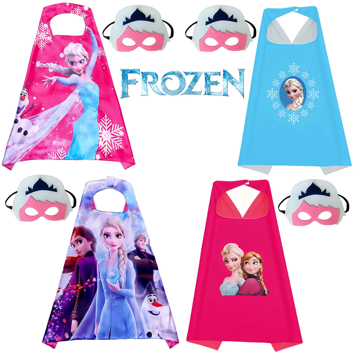 

Набор масок и накидок принцесс Эльзы и Анны из мультфильма «Холодное сердце», костюм для косплея на Хэллоуин, плащ, аксессуары для праздничного наряда на день рождения, подарки