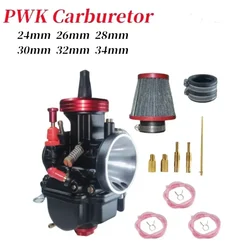 OUNENG Brand NEW PWK Universal Carburetor 24 26 28 30 32 34mm Black Paint PWK Motorcycle Carburetor Power Injection