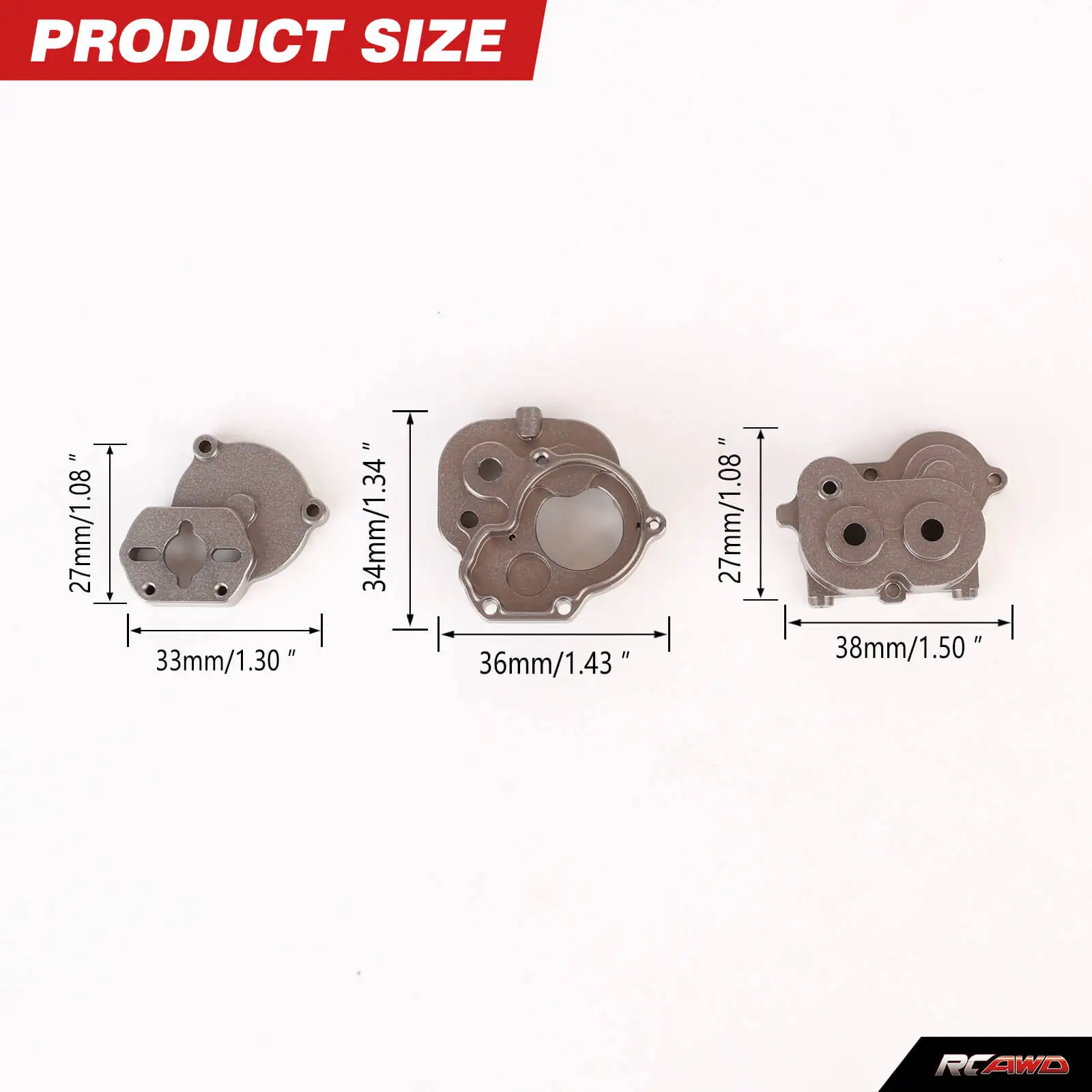 RCAWD Aluminum Transmission Housing Gearbox Housing Case For 1/18 CR-18P ARKTOS CR18P Metal Gearbox Case Upgrade Parts