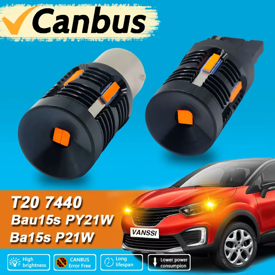 VANSSI T20 7440 7443 LED Bulbs Amber Canbus NO Error 1156 Ba15s