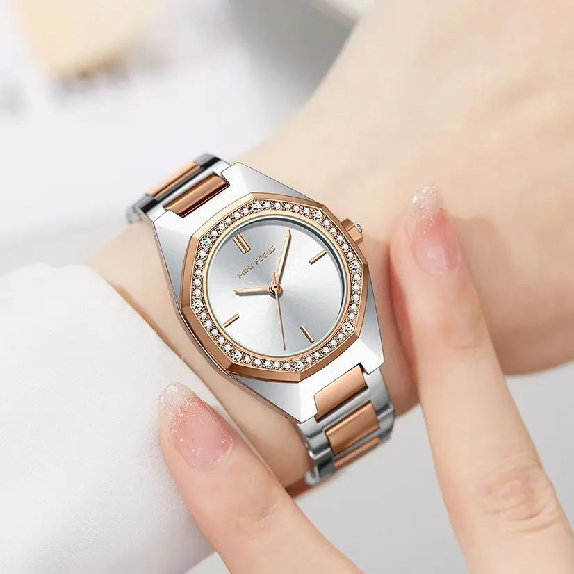 MINI FOCUS Women's Wristwatch Elegant Luxury Quartz Watch For Women Fashion Waterproof Watches  Stainless Steel Strap 0433L
