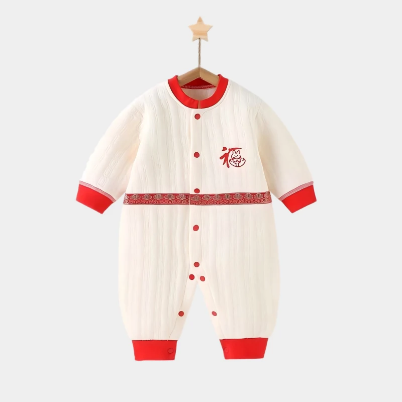 

Thermal Tee-Layer Baby Rer Suit Cotton Filled Autumn Winter Clothes Low Waist Long Pants Full Cotton Brand New Condition