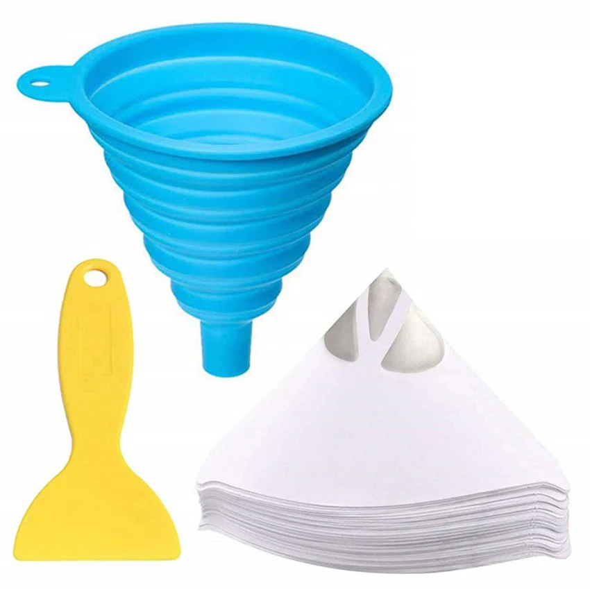 102pcs/lot 3D Printer Resin Filter with Cone Silicone Resin Funnel Paint Strainer for uncured Resin Recycling