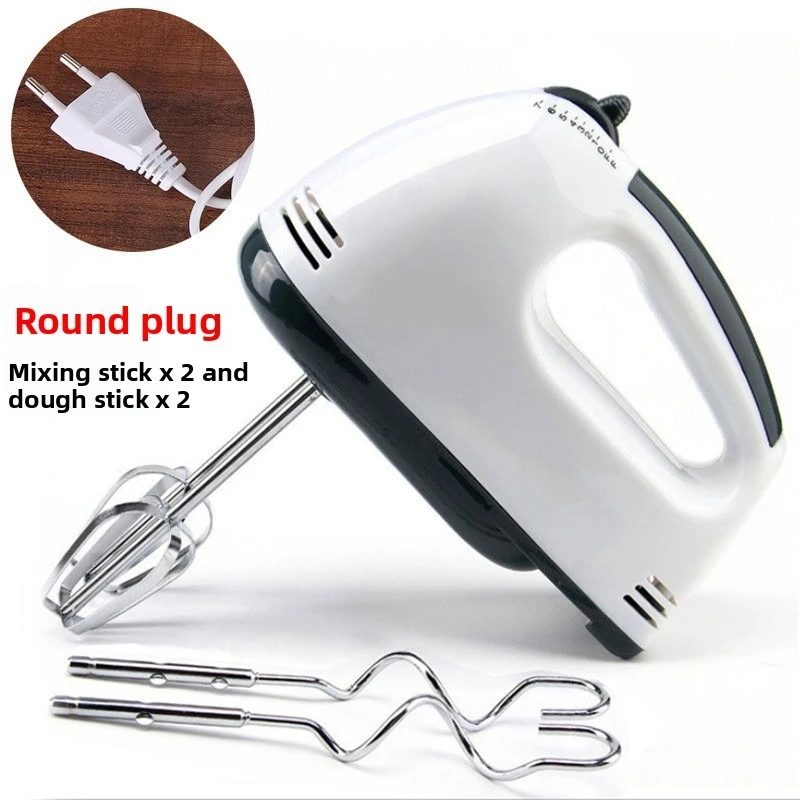 

Мини-миксер для яичных белков и сливок, 7-скоростной, белый, с вилкой EU/US, ручной электрический миксер, бытовой автоматический миксер.