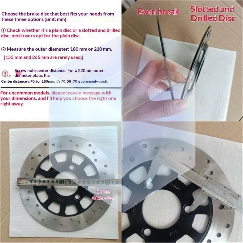 E Motorcycle Brake Disc High Temperature Resistance Standard Size Part for E Scooter E Bike Repair Replacement Upgrade
