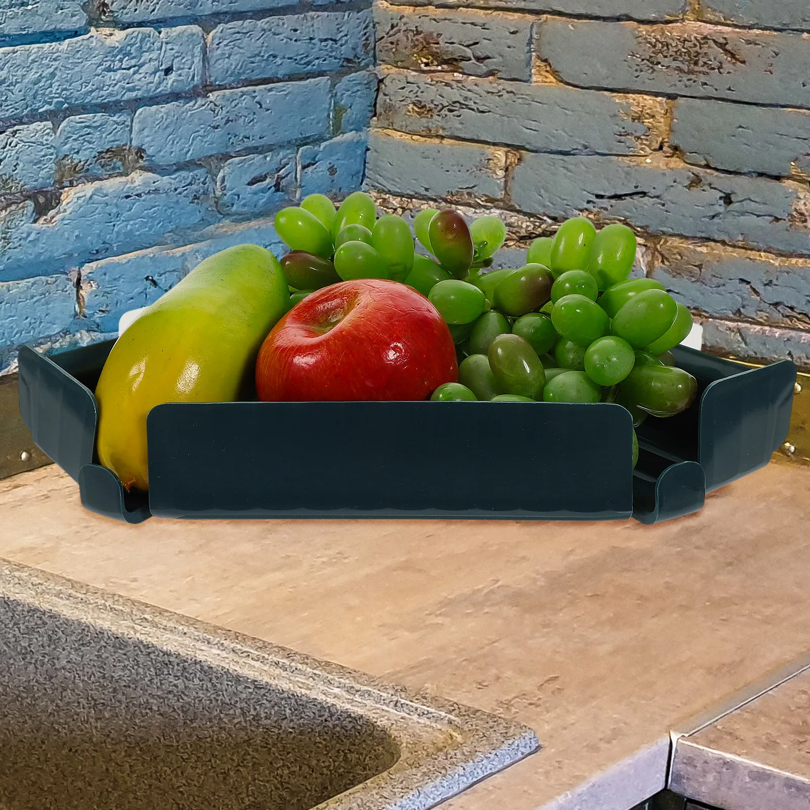 

Suction Cup Drain Basket Kitchen Sink Storage Plastic Rack Triangular Hollow Design Easy Install Space Saving Bathroom