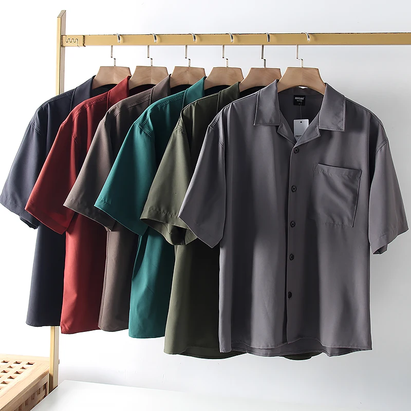

Fashionable Cuban Collar Short Sleeve Shirt Casual Style Men's Summer Shirt Classy Selection Gentleman's Shirt Vintage Leisure