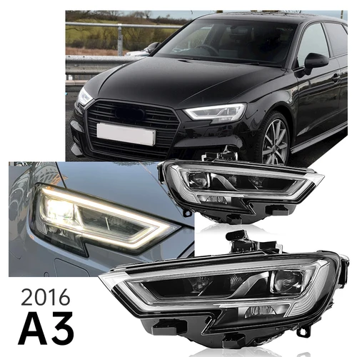 Auto Kopf Lichter Für Audi A3 8V 2013-2019 LED Scheinwerfer Projektor Objektiv Tagfahrlicht Auto Zubehör 2PCS