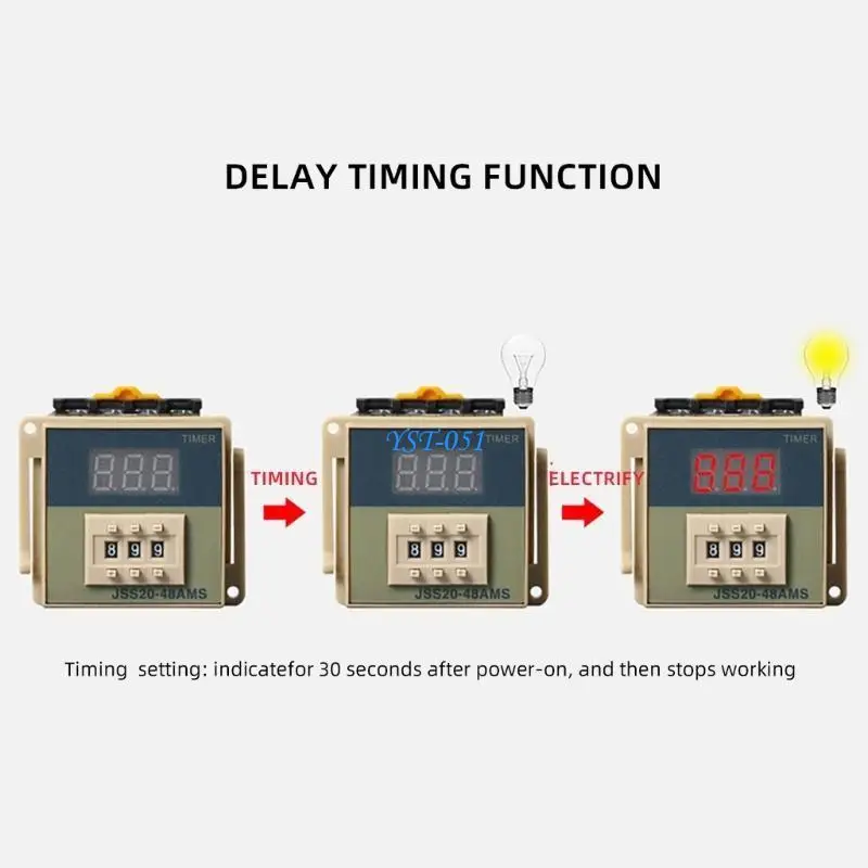 

E15A High Visibility Display Timers Relays Versatile Digital Time Relays Minutes for Equipment Timing in Industrial Setting