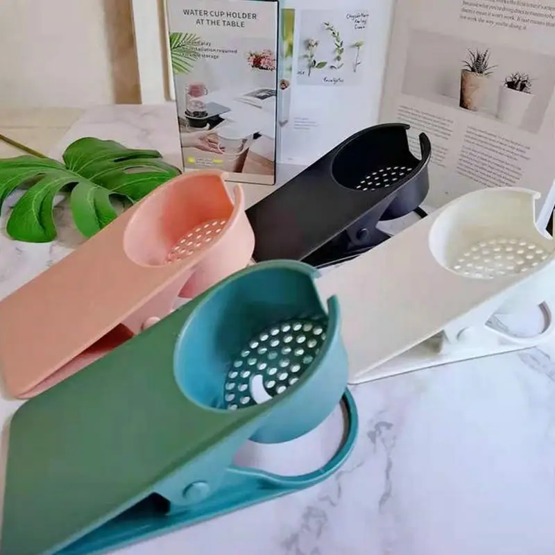 Зажим для подстаканника с защитой от проливания, креативный зажим, настольный боковой держатель для стакана с водой для рабочего места, компьютерный стол, боковой держатель для чашки
