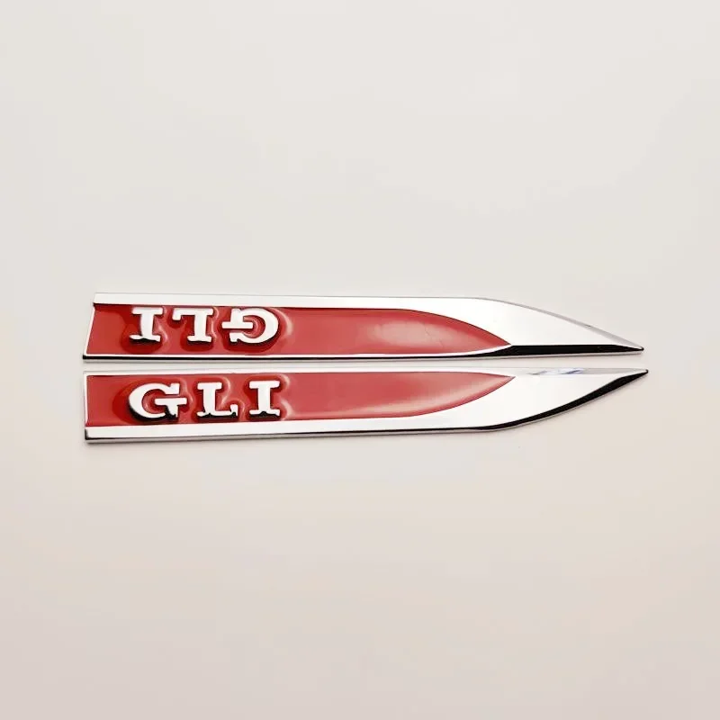 1Pairs 3D Metal Car GLI Logo Letters Front Side Fender Badge Emblem Sticker For VW Sagitar Jetta GLI MK5 MK7 MK4 MK6 Accessories