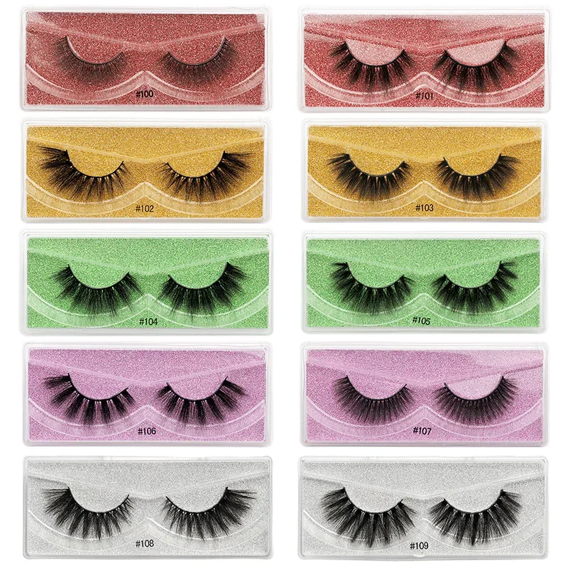 1 คู่ขนตาปลอม 3D Mink Lashes Fluffy Wispy Natural Cross Eyelash Extension ขนตาปลอมแต่งหน้าเครื่องมือ