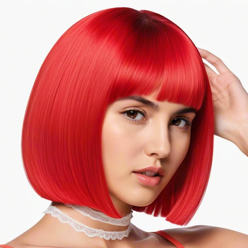 غرة هوائية حمراء مقاس 12 بوصة، تركيب حريري بدرجة حرارة عالية، مقاومة لدرجات الحرارة العالية والحرارة، مناسبة لجميع النساء للاستخدام اليومي