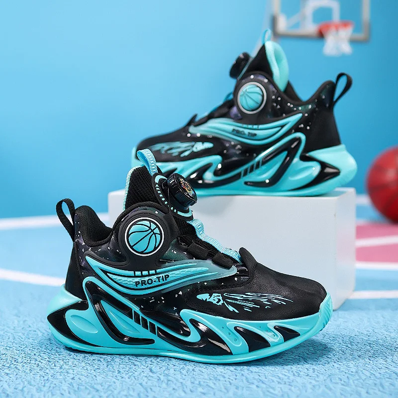 

Children Basketball Shoes Fashion Comfort Soft Leather Autumn Outdoor Training Shoes Sports Field Basketball Boots for Kids
