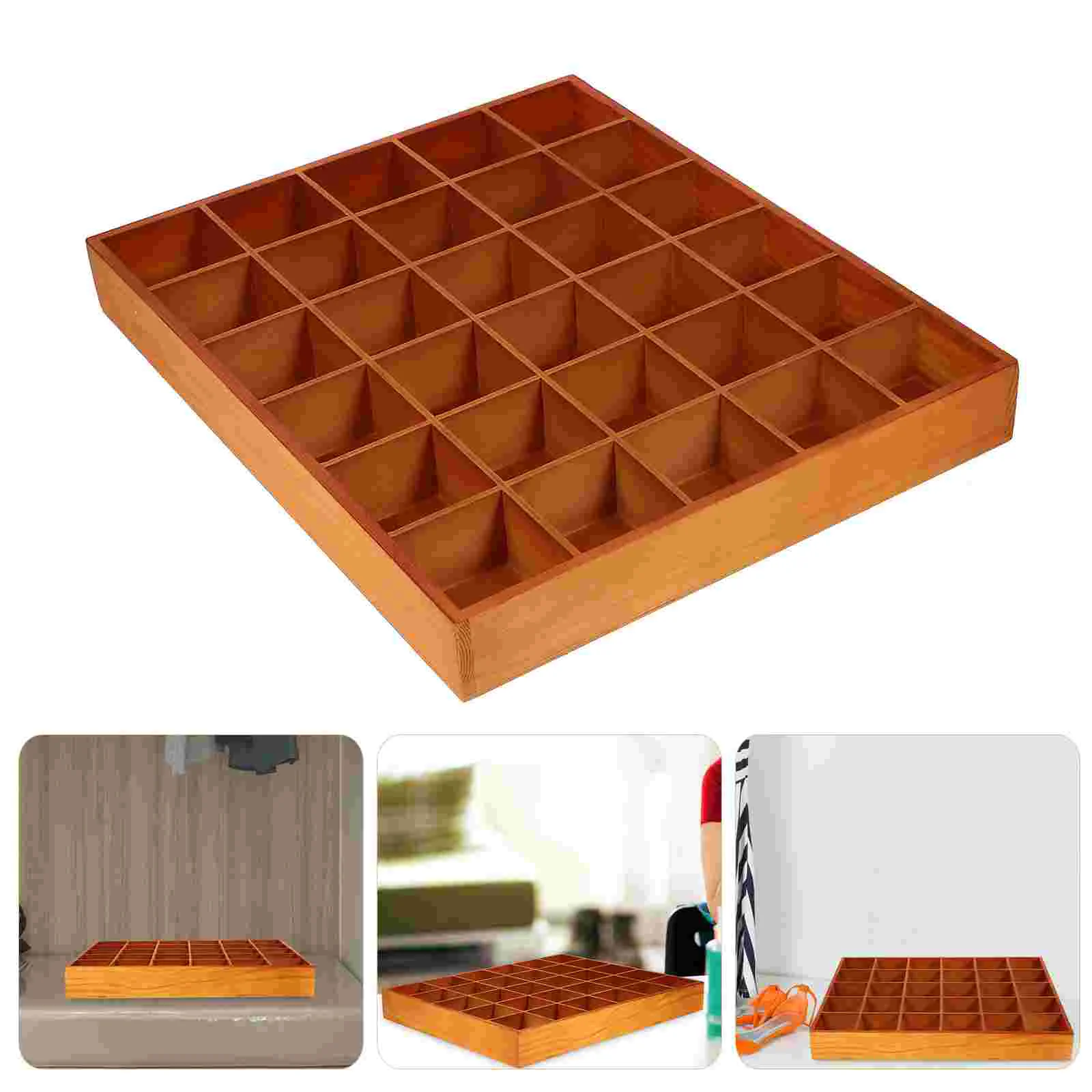 

Multifunction Drawer Storage Box Jewelry Trays Bin with Dividers Wooden Organizer Cosmetics Plate