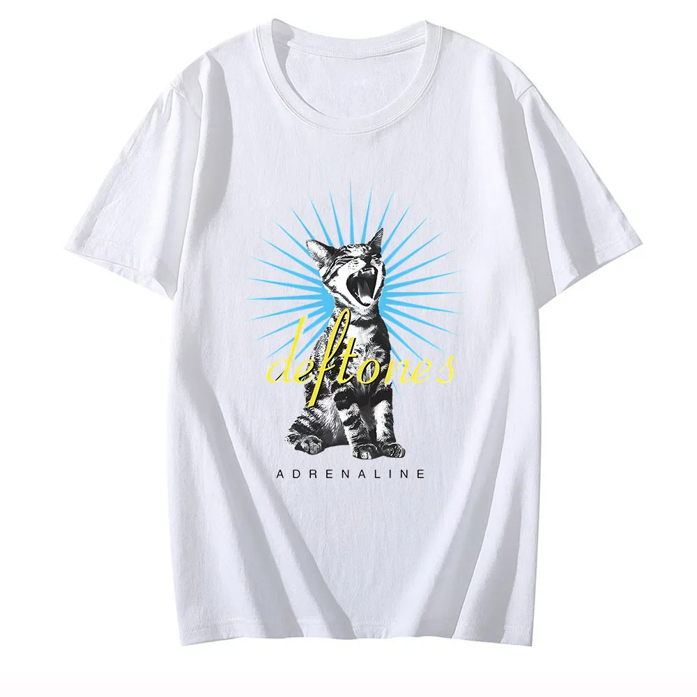 Novelty Deftones Cat T-shirt Cartoon Print Harajuku Kawaii Tee-shirt Graphic Printing Cute Tshirt Sudaderas High Quality Clothes