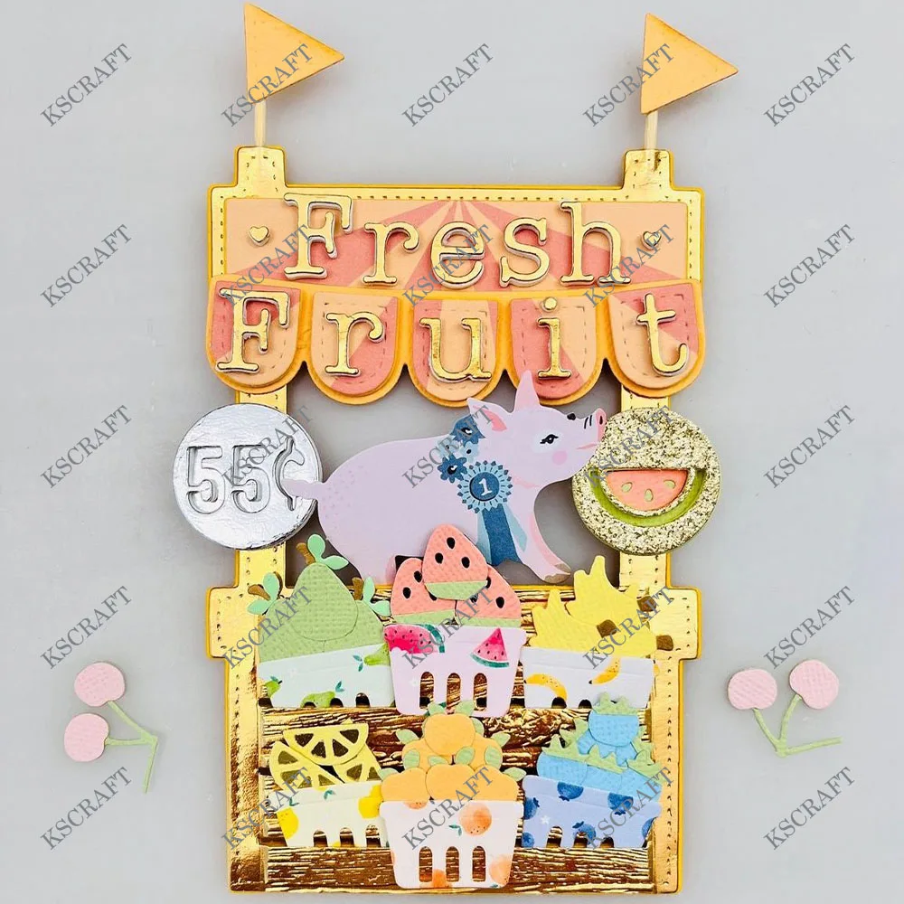 KSCRAFT Booth Summer Add On Metal Cutting Dies Stencils for DIY Scrapbooking Decorative Embossing DIY Paper Cards