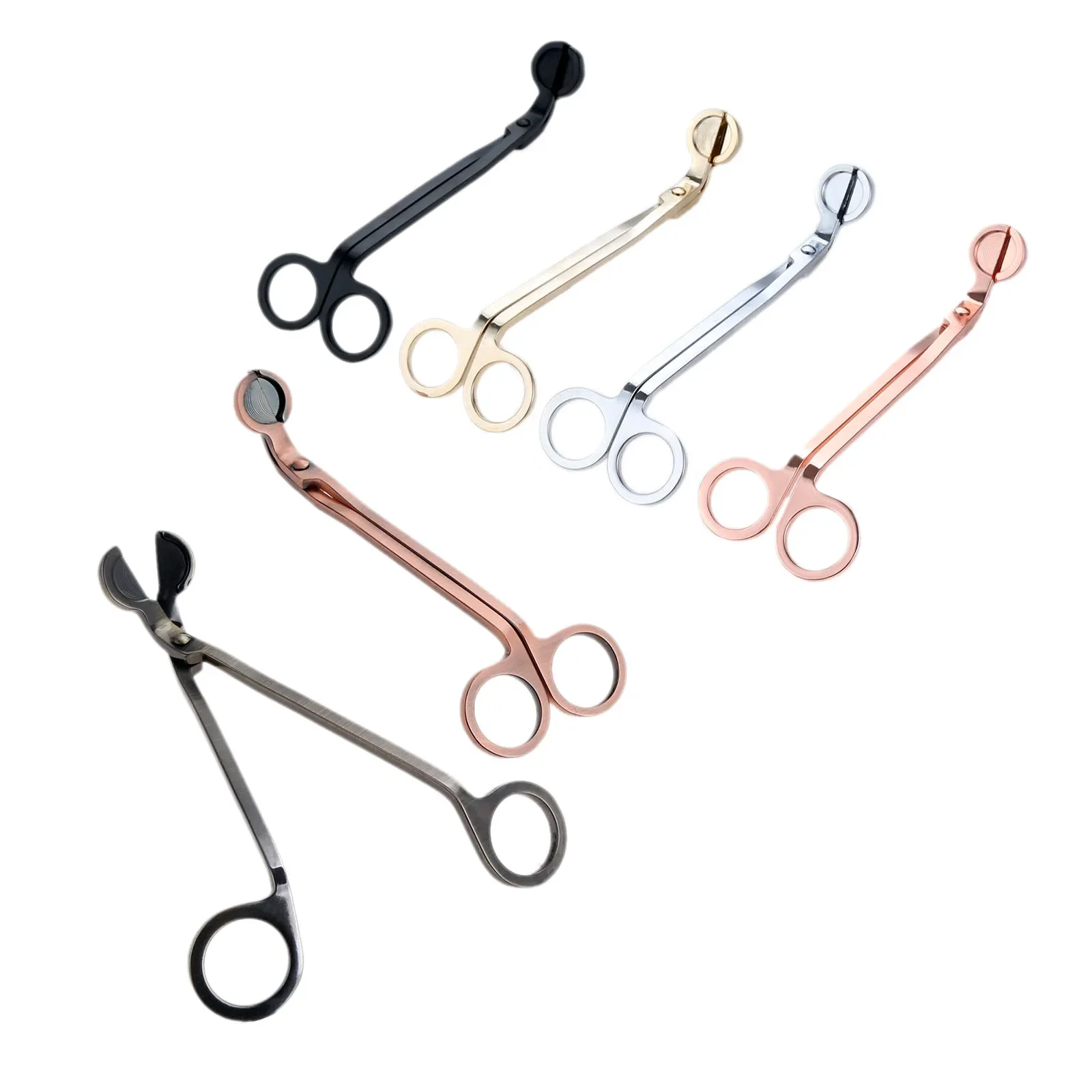 1Pc Candle Wicks Trimmer Stainless Steel Candle Scissors Cutter Snuffers Round Head Decorative Tools Candle Accessories 6 Colors