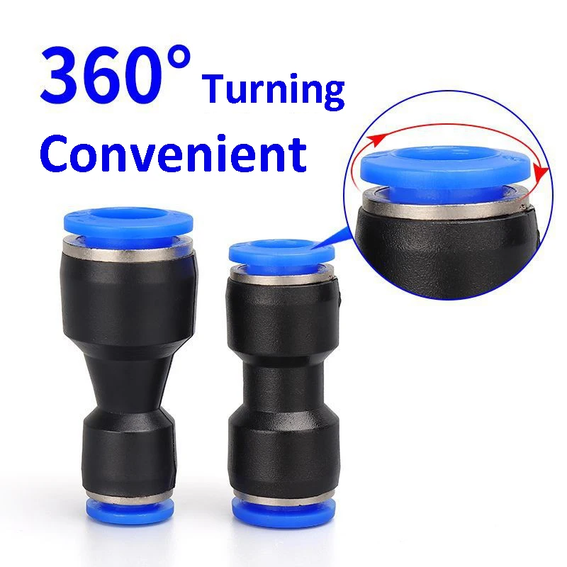 Pneumatic Fittings Fitting Plastic Connectors PU PG 4mm 6mm to 8mm 10mm Air water Hose Tube Push in Straight Air Quick Connector